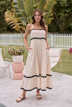 Load image into Gallery viewer, Avelie Trim Linen Blend Cream/Black Dress