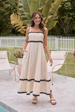 Load image into Gallery viewer, Avelie Trim Linen Blend Cream/Black Dress