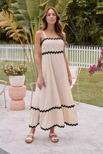 Load image into Gallery viewer, Avelie Trim Linen Blend Cream/Black Dress