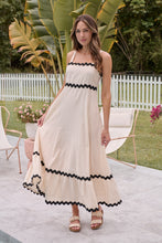 Load image into Gallery viewer, Avelie Trim Linen Blend Cream/Black Dress