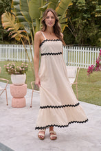 Load image into Gallery viewer, Avelie Trim Linen Blend Cream/Black Dress