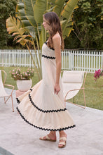 Load image into Gallery viewer, Avelie Trim Linen Blend Cream/Black Dress