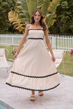 Load image into Gallery viewer, Avelie Trim Linen Blend Cream/Black Dress