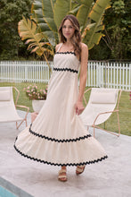 Load image into Gallery viewer, Avelie Trim Linen Blend Cream/Black Dress