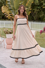 Load image into Gallery viewer, Avelie Trim Linen Blend Cream/Black Dress