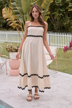 Load image into Gallery viewer, Avelie Trim Linen Blend Cream/Black Dress