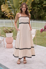 Load image into Gallery viewer, Avelie Trim Linen Blend Cream/Black Dress