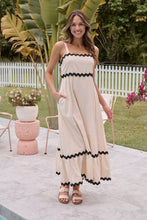 Load image into Gallery viewer, Avelie Trim Linen Blend Cream/Black Dress