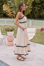 Load image into Gallery viewer, Avelie Trim Linen Blend Cream/Black Dress