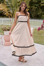 Load image into Gallery viewer, Avelie Trim Linen Blend Cream/Black Dress