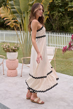 Load image into Gallery viewer, Avelie Trim Linen Blend Cream/Black Dress