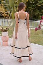 Load image into Gallery viewer, Avelie Trim Linen Blend Cream/Black Dress