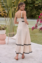 Load image into Gallery viewer, Avelie Trim Linen Blend Cream/Black Dress