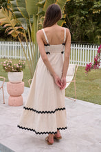 Load image into Gallery viewer, Avelie Trim Linen Blend Cream/Black Dress