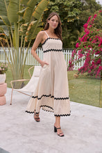 Load image into Gallery viewer, Avelie Trim Linen Blend Cream/Black Dress