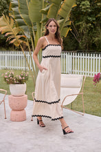 Load image into Gallery viewer, Avelie Trim Linen Blend Cream/Black Dress