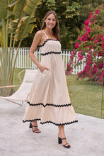 Load image into Gallery viewer, Avelie Trim Linen Blend Cream/Black Dress