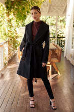 Load image into Gallery viewer, Ivy Black Winter Wrap Coat