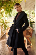 Load image into Gallery viewer, Ivy Black Winter Wrap Coat