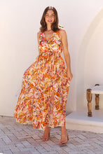 Load image into Gallery viewer, Gillian Orange/Brown/Mustard Print Maxi Dress