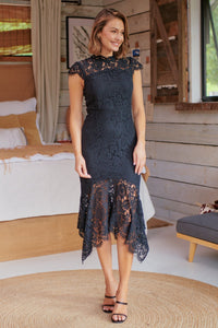 Constance Black Lace Evening Dress