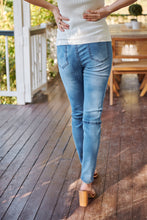 Load image into Gallery viewer, Patched Knee Blue Denim Stretch Jean