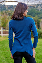Load image into Gallery viewer, Madison Peplum Teal Long Sleeve Top