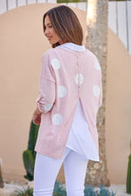 Load image into Gallery viewer, Willa 3/4 Polka Dot Pink Collared Layered Top