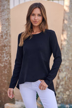 Load image into Gallery viewer, Madison Peplum Black Long Sleeve Top