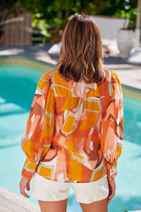 Roux Orange/Mustard Print Lightweight Summer Shirt