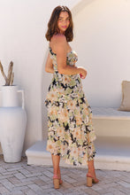 Load image into Gallery viewer, Scarlette Black/Green/Peach Chiffon One Shoulder Evening Dress