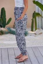 Load image into Gallery viewer, Tyla Navy/White Leaf Print Harem Pant