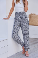 Load image into Gallery viewer, Tyla Navy/White Leaf Print Harem Pant