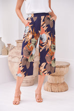 Load image into Gallery viewer, Calypso Navy/Multi Floral Print Culotte Pants