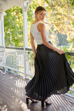 Load image into Gallery viewer, Lucy Pleated Black Satin Skirt