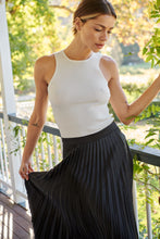 Load image into Gallery viewer, Lucy Pleated Black Satin Skirt