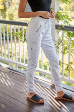 Load image into Gallery viewer, Cargo White Denim Jogger Pant