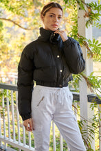 Load image into Gallery viewer, St Moritz Black Cropped Puffer Jacket