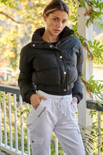 Load image into Gallery viewer, St Moritz Black Cropped Puffer Jacket