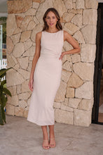 Load image into Gallery viewer, Mina Knot Front Beige Evening Dress