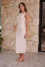 Load image into Gallery viewer, Mina Knot Front Beige Evening Dress