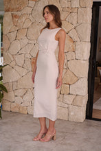 Load image into Gallery viewer, Mina Knot Front Beige Evening Dress