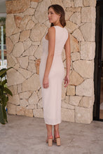 Load image into Gallery viewer, Mina Knot Front Beige Evening Dress