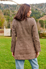 Load image into Gallery viewer, Athena Coffee Brown Tweed Print Button Front Blazer