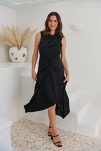 Load image into Gallery viewer, Izara Black Knot Front Evening Dress