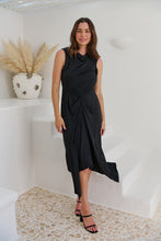 Load image into Gallery viewer, Izara Black Knot Front Evening Dress