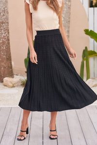 Alice Aline Black Textured Knit Skirt