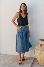 Load image into Gallery viewer, Mirabelle Button Cotton Denim Wash Skirt