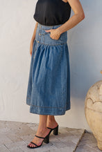 Load image into Gallery viewer, Mirabelle Button Cotton Denim Wash Skirt