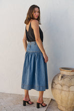 Load image into Gallery viewer, Mirabelle Button Cotton Denim Wash Skirt